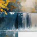 Tropical Waterfall Colorful Painting Wallpaper Mural.