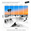 Vibrant Illustration of Skate Park Sunset Wall Mural.