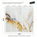 Gold Ink Splash on White Marble Slate Wall Mural Wallpaper