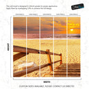 Yellow Sunset on Beach Wallpaper Mural.