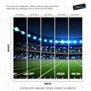 Football Stadium Wallpaper Mural. Bright lights over 50 yard line.