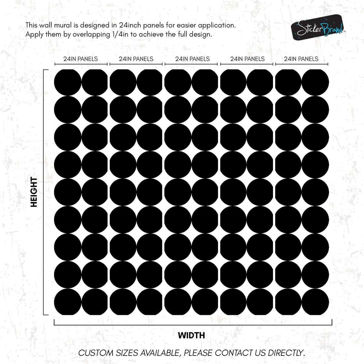 Modern Geometric Black Circle Wallpaper Mural. #6675, photo 14 of 18