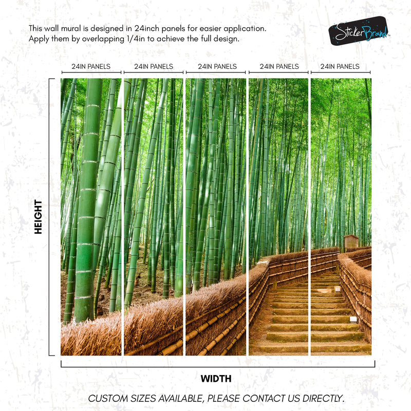 Japanese Bamboo Forest Arashiyama Woods Wall Mural