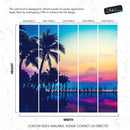Tropical Night Wallpaper Mural – Miami Sunset Over Resort Pool & Beach.