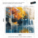 Tropical Waterfall Colorful Painting Wallpaper Mural.