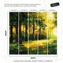 Green Forest Painting Wallpaper Mural.