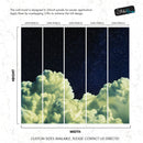 Dreamy Cloudy Night Among the Stars Wall Mural. Abstract Night Sky, Stars and Clouds. Peel and Stick Wallpaper.