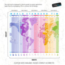 World Time Zone Wallpaper. Office Wall Mural.