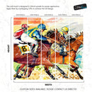 Jockey Equestrian Horse Racing Colorful Wall Mural.