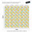 Autumn Leaves Wallpaper. Yellow, Grey, Teal Leaf Wall Mural.