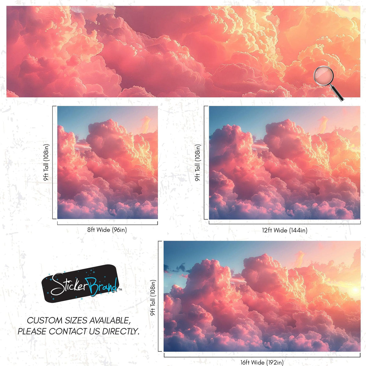 Pink Clouds Wallpaper Mural. #6983, photo 10 of 13