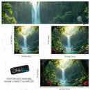 Tropical Rainforest Waterfall Wallpaper Wall Mural.
