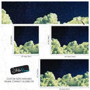 Dreamy Cloudy Night Among the Stars Wall Mural. Abstract Night Sky, Stars and Clouds. Peel and Stick Wallpaper.
