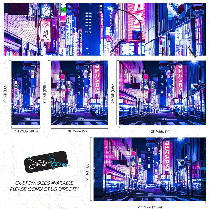 Tokyo Japan Retro 80's Synth Wave Pop Style CyberPunk Wall Mural.