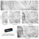 Tree Rings Wallpaper Mural. Black and White  Modern Wood Grain Circle Pattern.