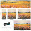 Colorful Yellow Flower Field Painting Wallpaper Mural.