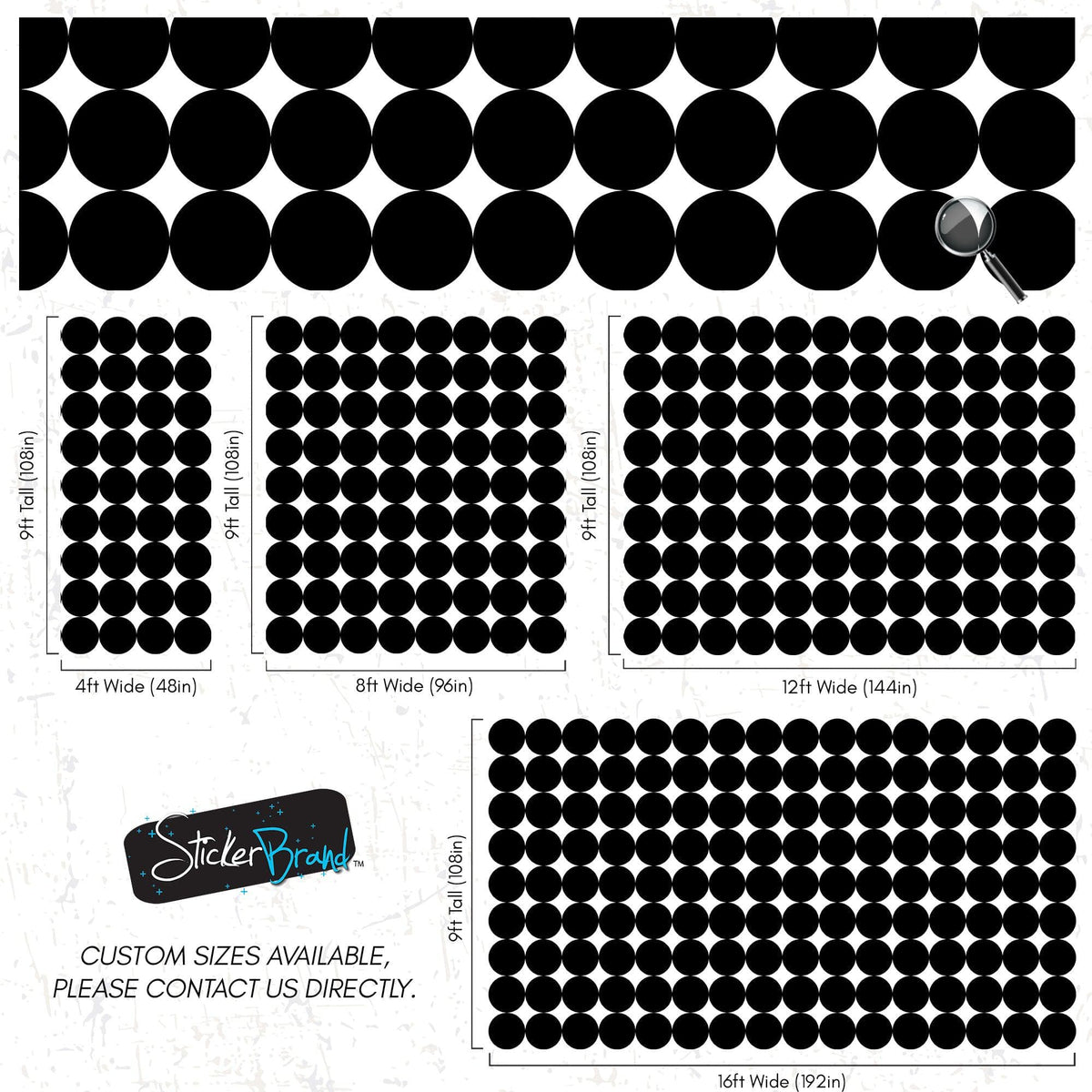 Modern Geometric Black Circle Wallpaper Mural. #6675, photo 13 of 18