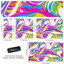 Vibrant Neon Ink Swirl Wallpaper. Abstract Pink, Yellow & Blue Colors.