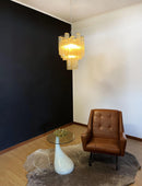 Solene Tiered Amber Glass Chandelier