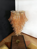 Murano Amber Felch Spiral Chandelier