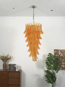 Murano Amber Felch Spiral Chandelier