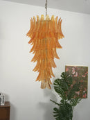Murano Amber Felch Spiral Chandelier