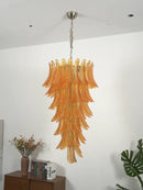 Murano Amber Felch Spiral Chandelier