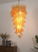 Murano Amber Felch Spiral Chandelier