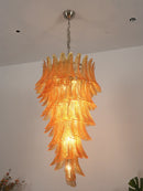 Murano Amber Felch Spiral Chandelier