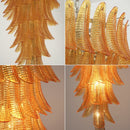 Murano Amber Felch Spiral Chandelier