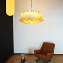Murano Caramel Glass Petal Chandelier