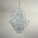 Huge Vintage Murano White Disks Chandelier