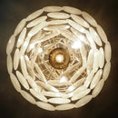 Huge Vintage Murano White Disks Chandelier