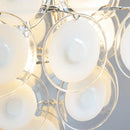 Round White Transparent Glass Disc Chandelier