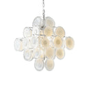 Round White Transparent Glass Disc Chandelier