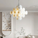 Round White Transparent Glass Disc Chandelier