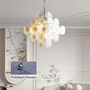 Round White Transparent Glass Disc Chandelier