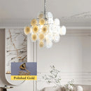 Round White Transparent Glass Disc Chandelier