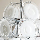 Round White Transparent Glass Disc Chandelier