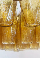 Murano Faceted Amber Glass Chandelier