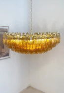 Murano Faceted Amber Glass Chandelier