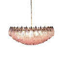 Pink Murano Rhombus Faceted Glass Chandelier