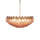 Pink Murano Rhombus Faceted Glass Chandelier