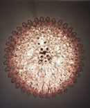 Pink Murano Rhombus Faceted Glass Chandelier