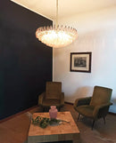 Pink Murano Rhombus Faceted Glass Chandelier