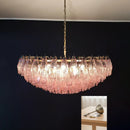 Pink Murano Rhombus Faceted Glass Chandelier