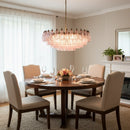 Pink Murano Rhombus Faceted Glass Chandelier