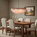 Pink Murano Rhombus Faceted Glass Chandelier