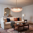 Pink Murano Rhombus Faceted Glass Chandelier