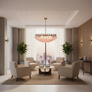 Pink Murano Rhombus Faceted Glass Chandelier